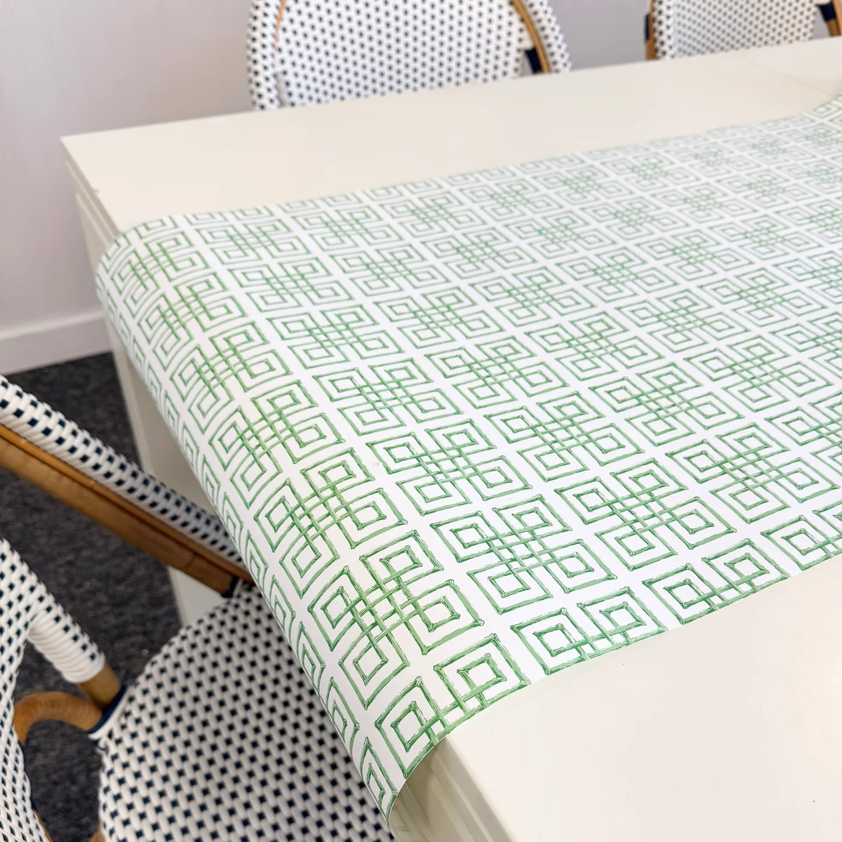 Sophisticated Paper Table Runner Green Bamboo Fret Genuine