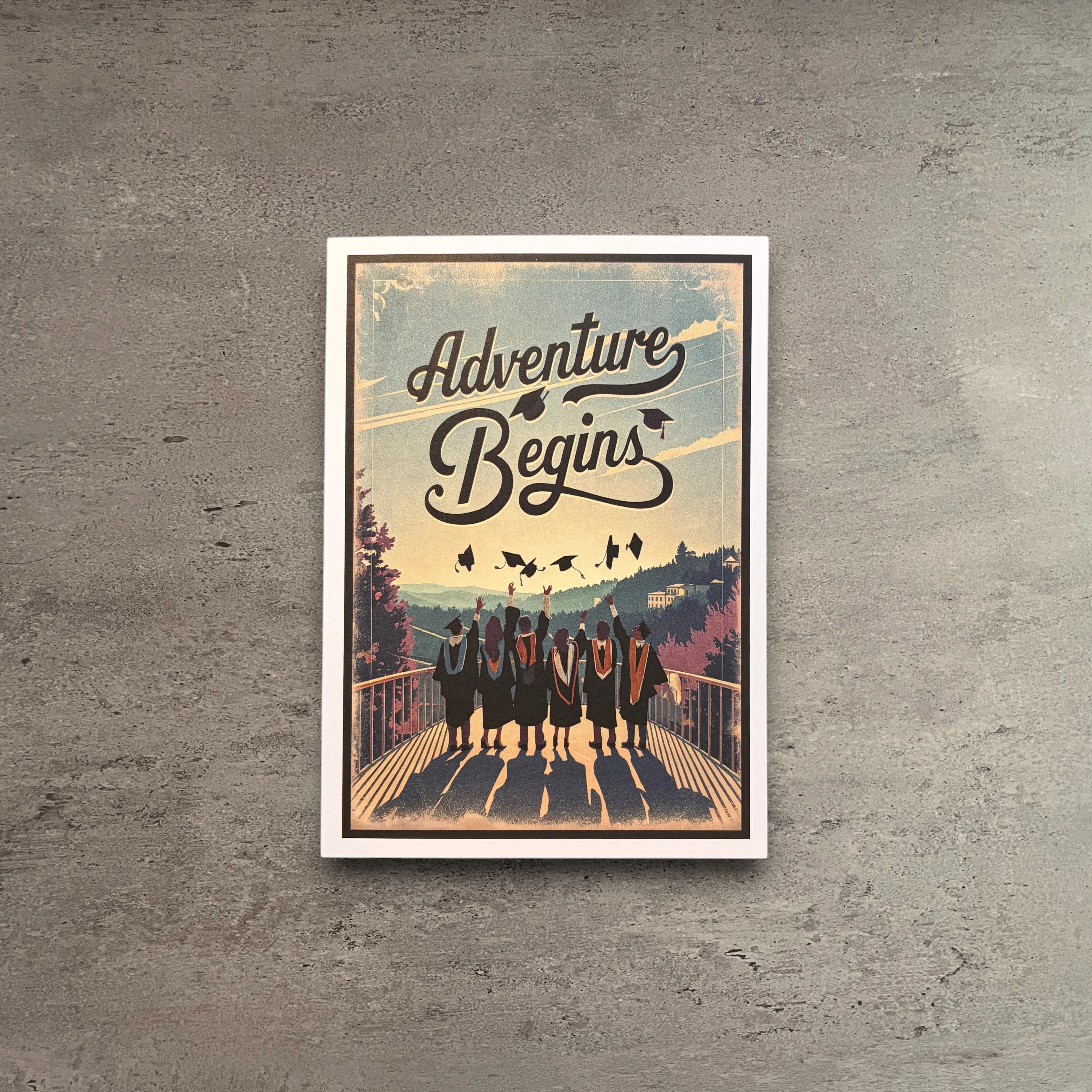 Detailed The Adventure Begins – Graduation Card Secure