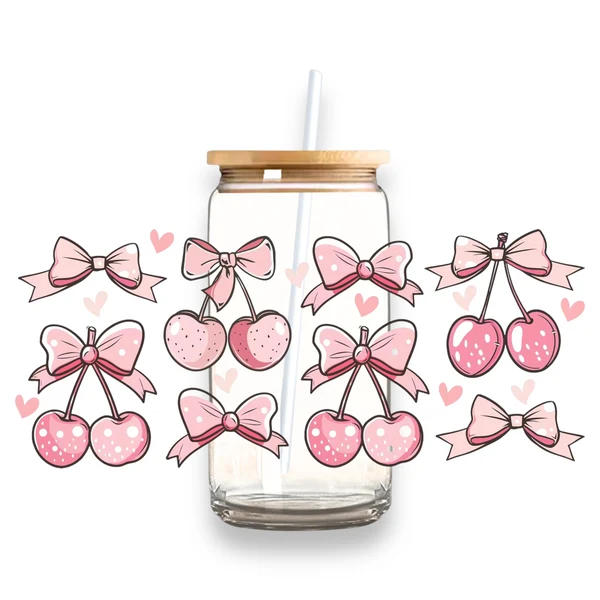 Long-Lasting Cherry Bow Plastic or Glass Tumbler Smart