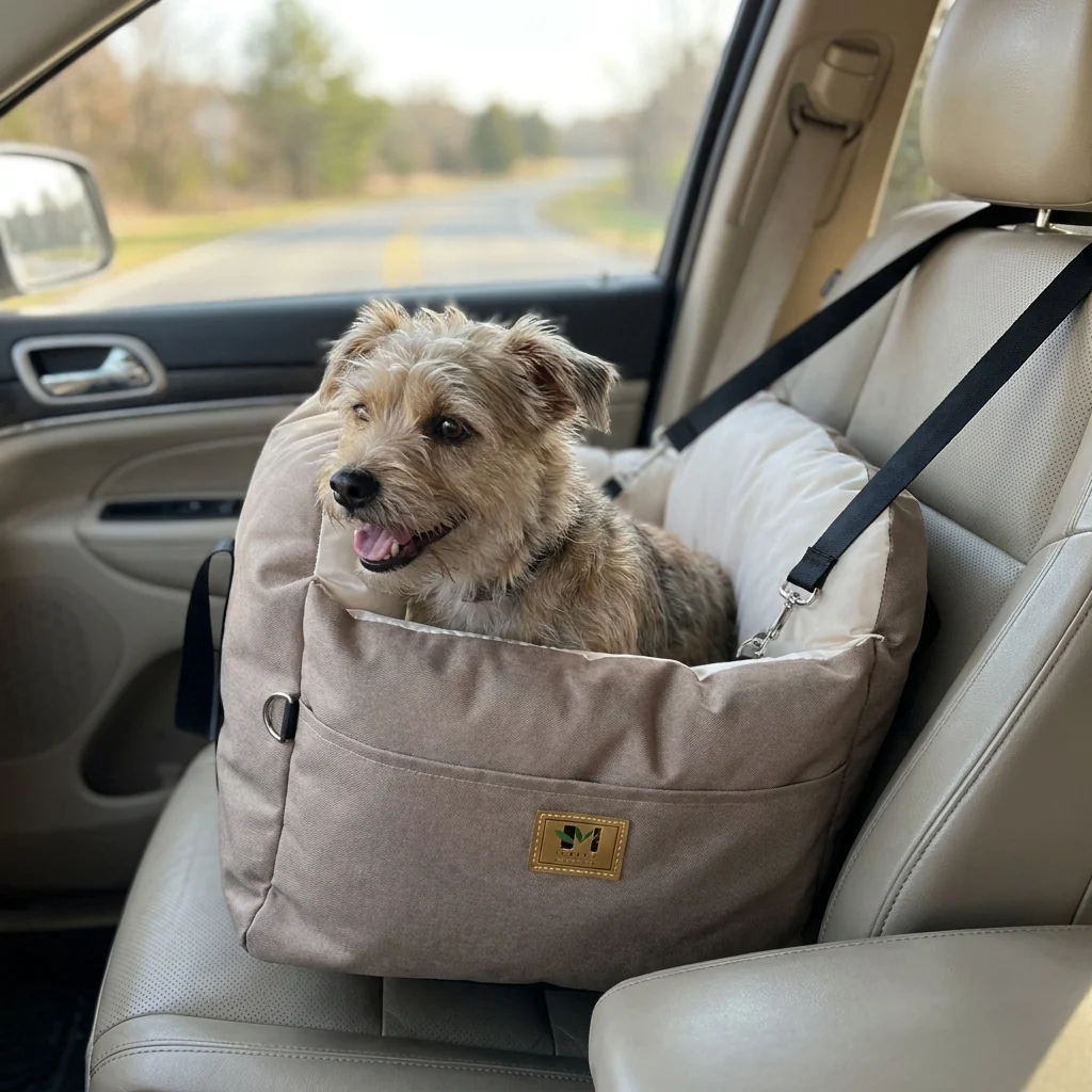Recyclable Travel Dog Car Booster Bed Lifts Pets Safety Strap Smooth