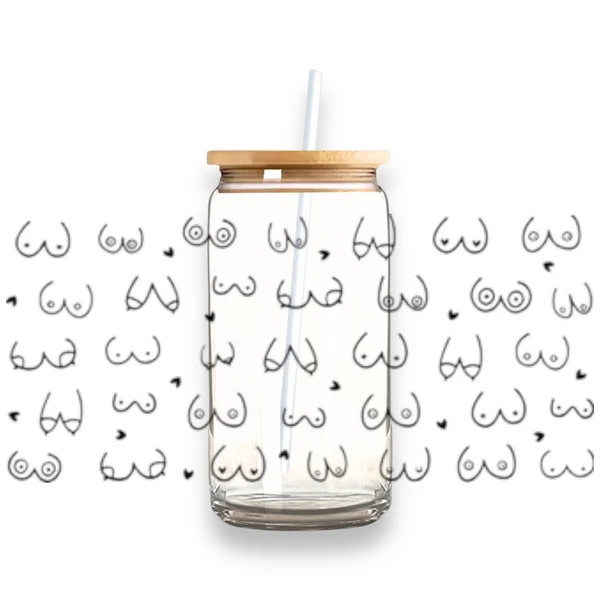Environmentally Friendly Boobies Plastic or Glass Tumbler Durable