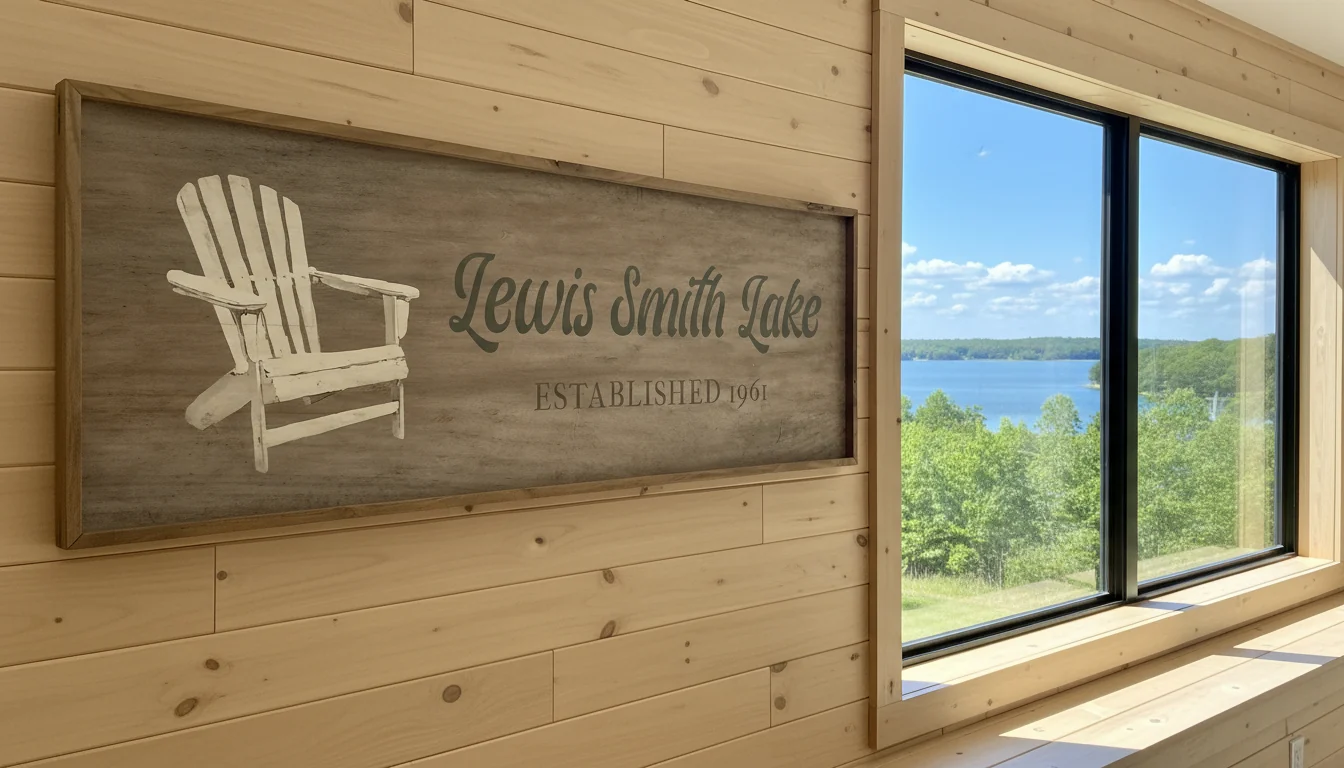 Green Smith Lake Alabama Adirondack Chair Wooden Sign Solid