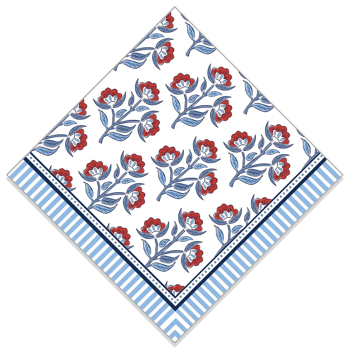 Smart Paper Cocktail Napkins Red Floral Block Modern