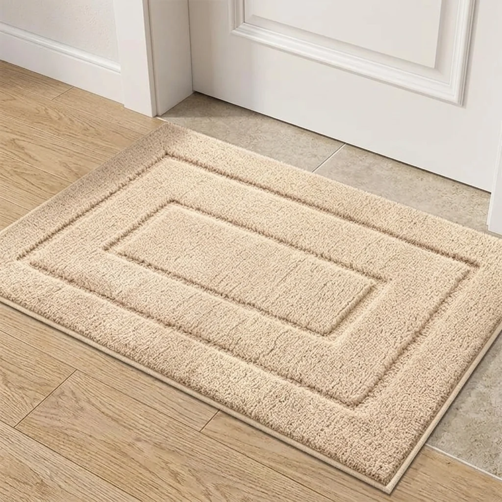 Eco-Friendly Washable Flocked Door Mat Soaks Up Water Shed- Reliable