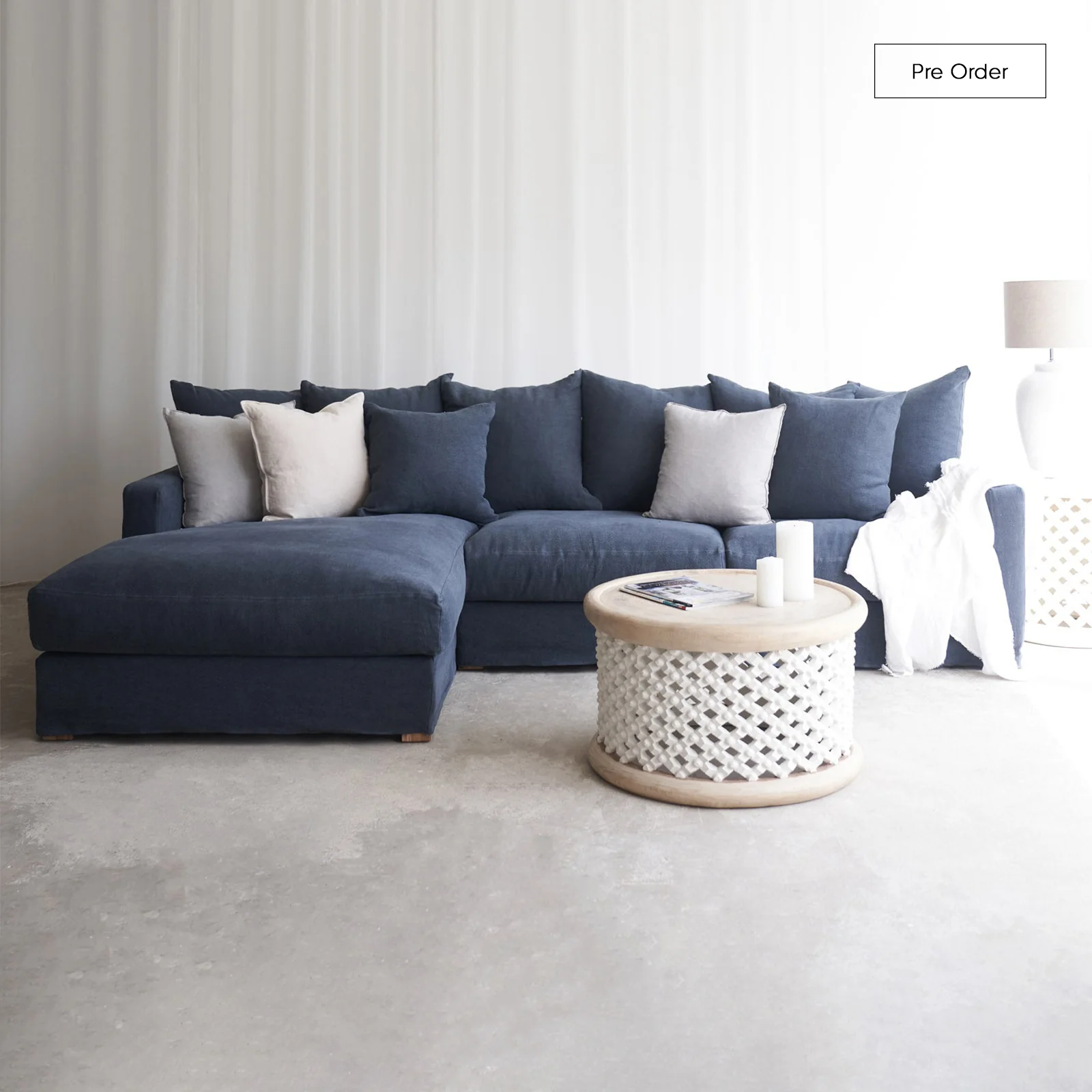 Selected Sloopy L Shape Sofa Bespoke Fabric Breathable
