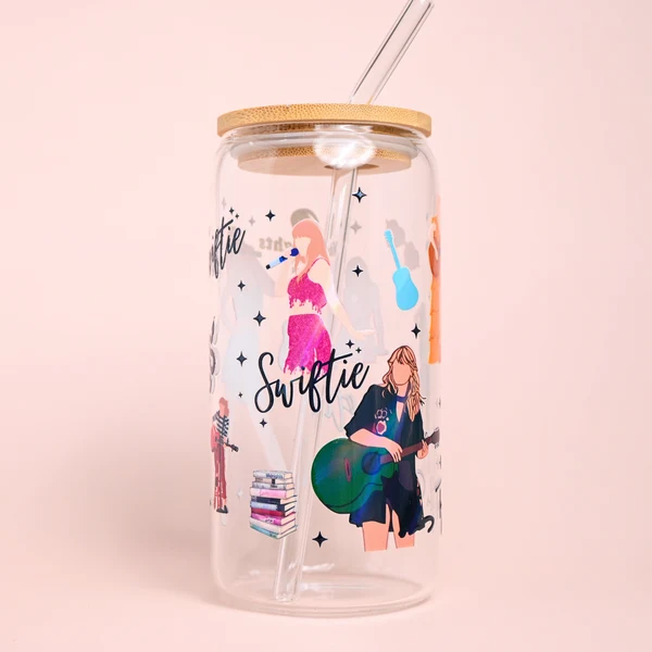 Minimalist Tay Tay Holographic Glass Tumbler Unique