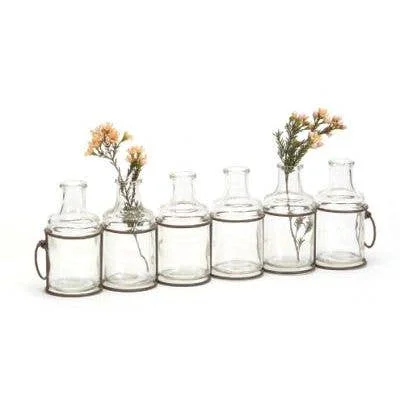 Reusable BLACK WIRE WITH 6 GLASS JARS Durable