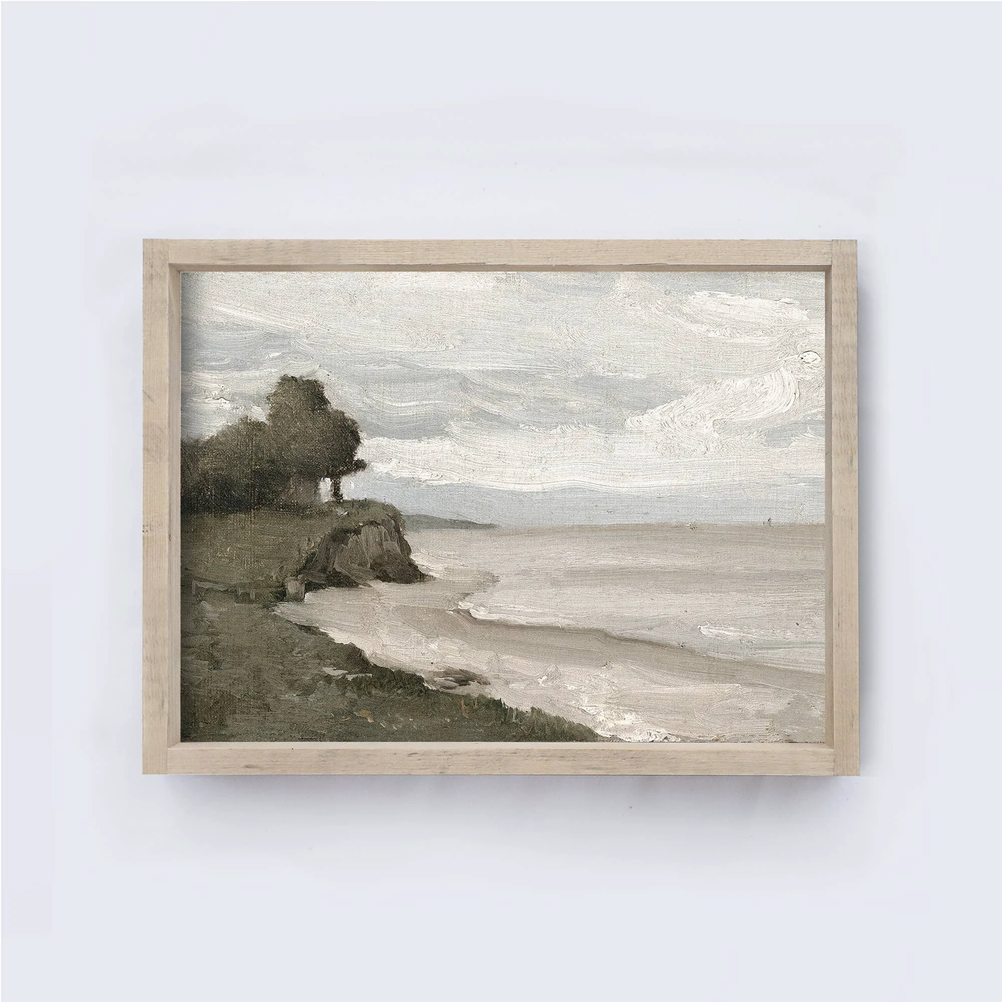 User-Friendly Vintage Coastal Sea Painting Aged Farmhouse 12×9 Elegant