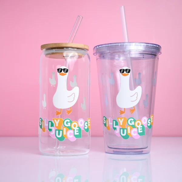 Pure Silly Goose Juice Plastic or Glass Tumbler Fashionable