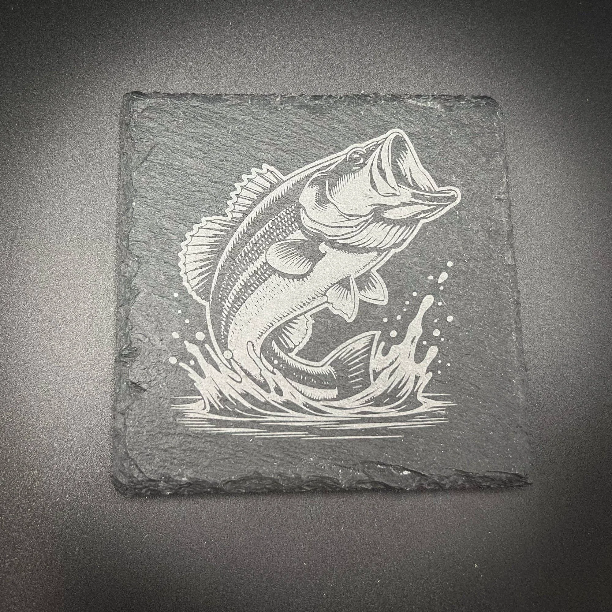 Detailed Smith Lake Large Mouth Bass – 4 Square Slate Coaster Carefully Designed