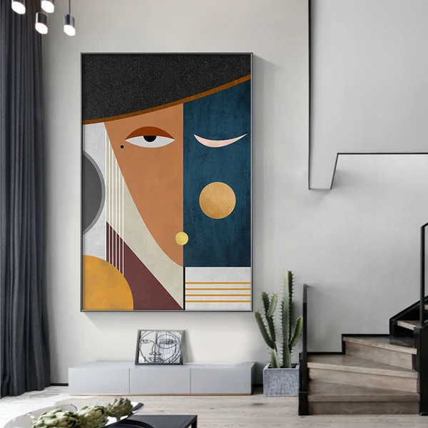 Sustainable Modern Abstract Geometric Canvas Art Responsible