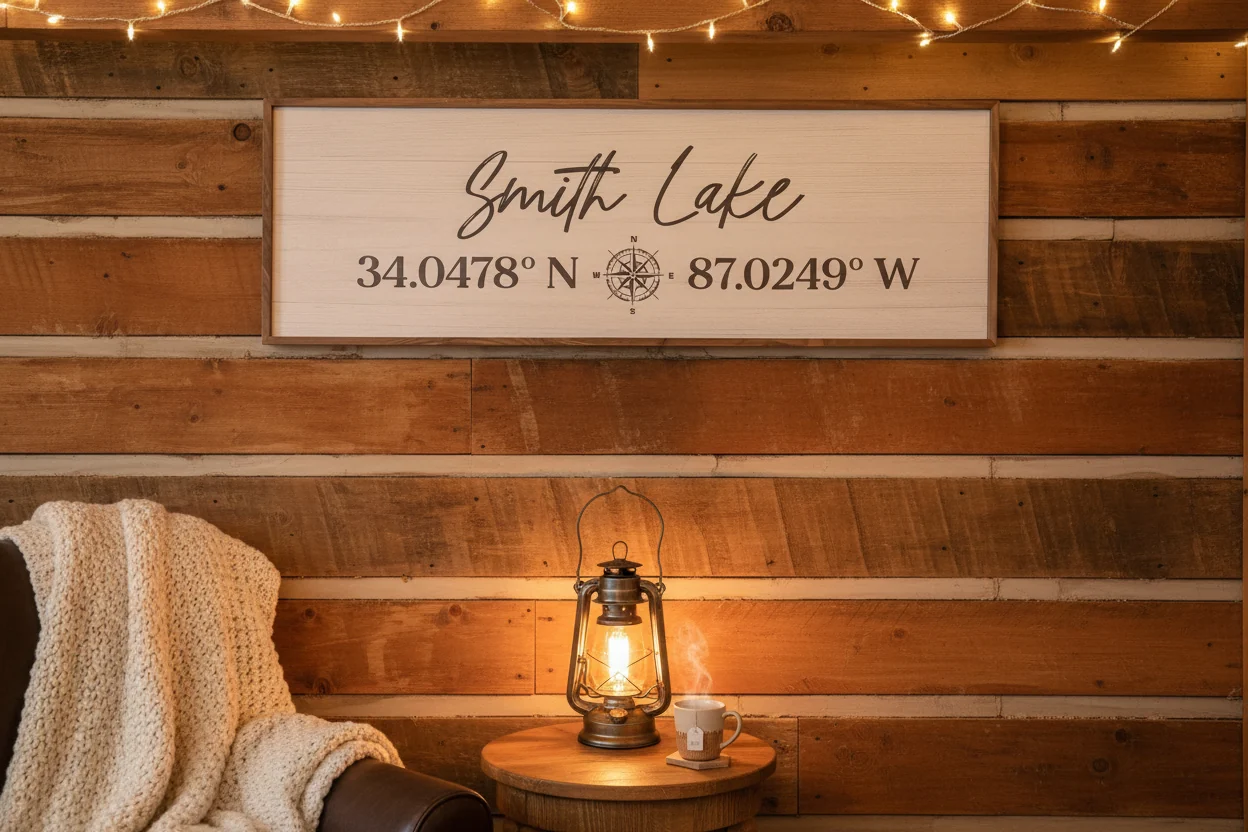 Lightweight Smith Lake Coordinates and Compass Whitewash Breathable