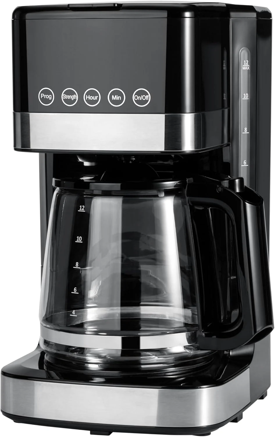 Flexible Programmable 12 Cup Drip Coffee Maker Coffee Machine with Glass Coffee Pot 1.9 Qt Auto Shut-off Touch Screen Auto Pause Crafted