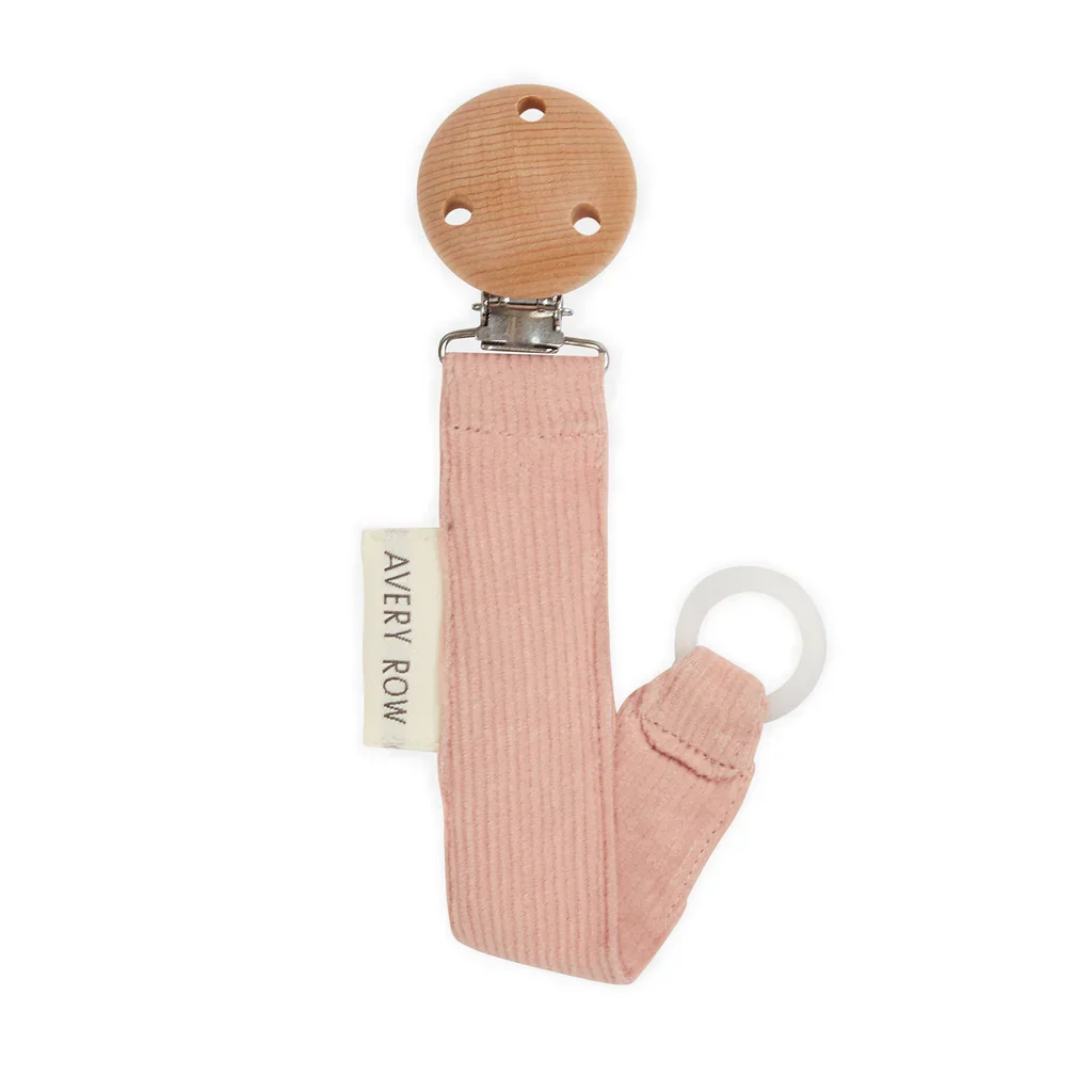 Fine Avery Row Pacifier Clip Corduroy Pink Superior