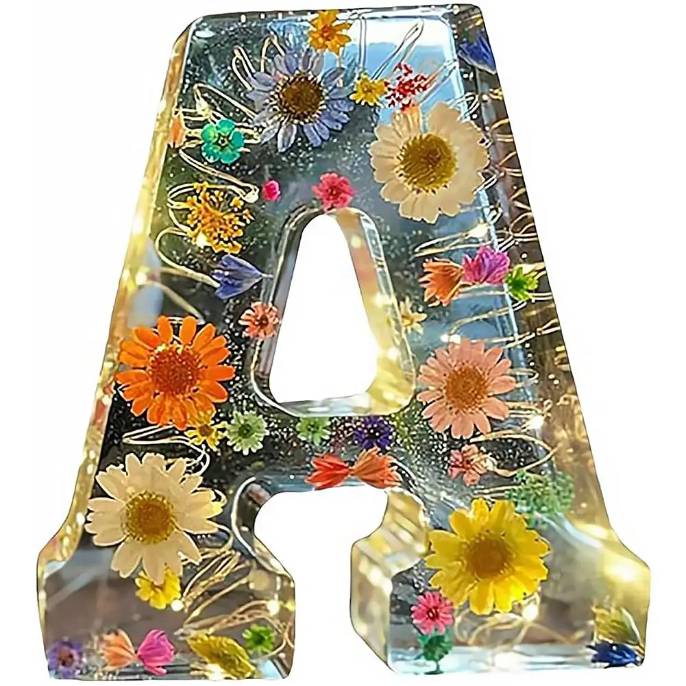Specialty Personalised Floral LED Letter Light Dried Flowers Organic