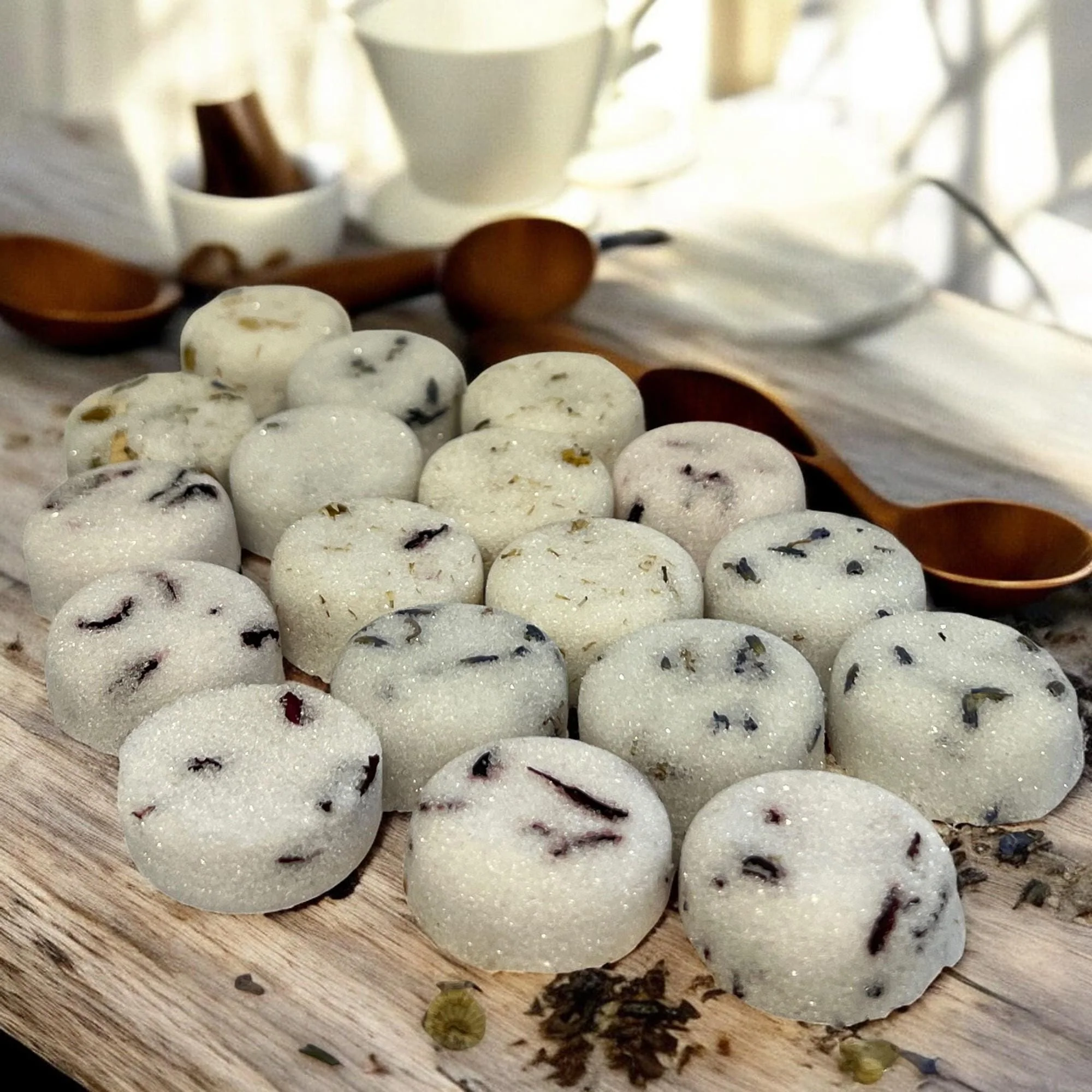 Smooth Herb Infused Sugar Cubes Gourmet Tea Coffee Sweetener Solid