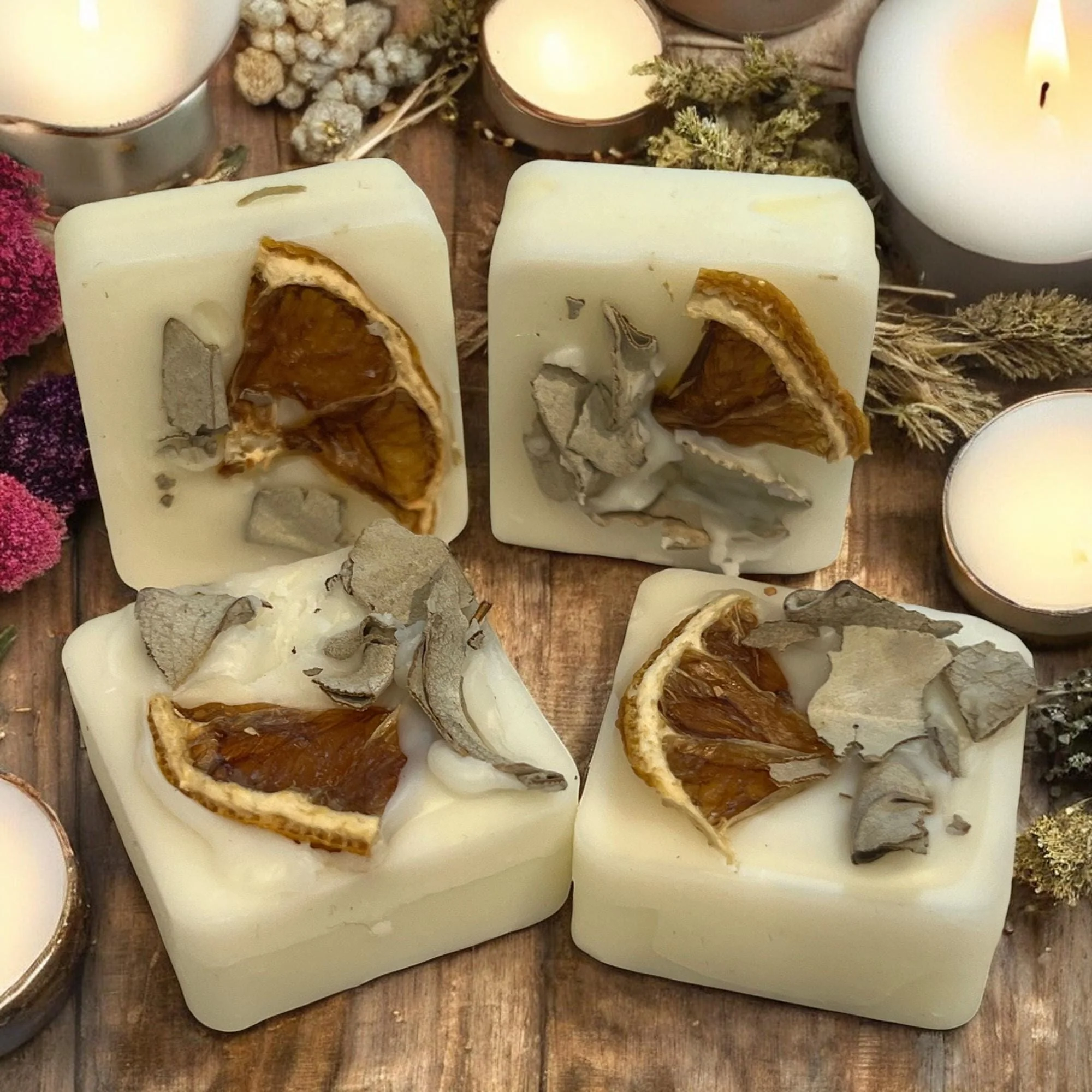 Smooth Sage Orange Soy Wax Melts Herbal Aromatherapy Cubes Citrus Home Fragrance Exclusive