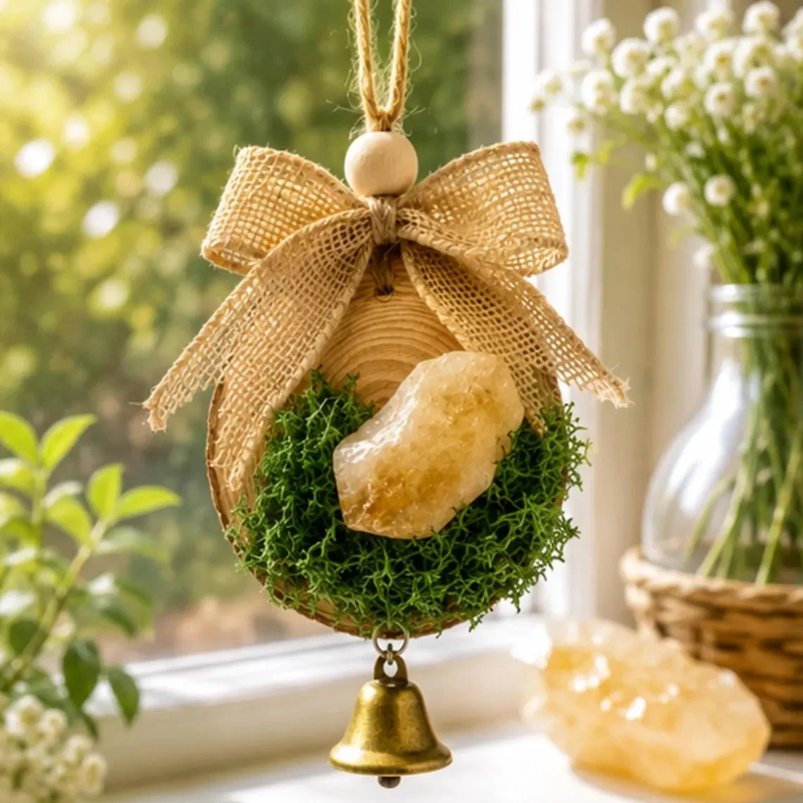 Effective Cottage Prosperity Blessing Ornament Christmas Tree Abundance Bell Casual