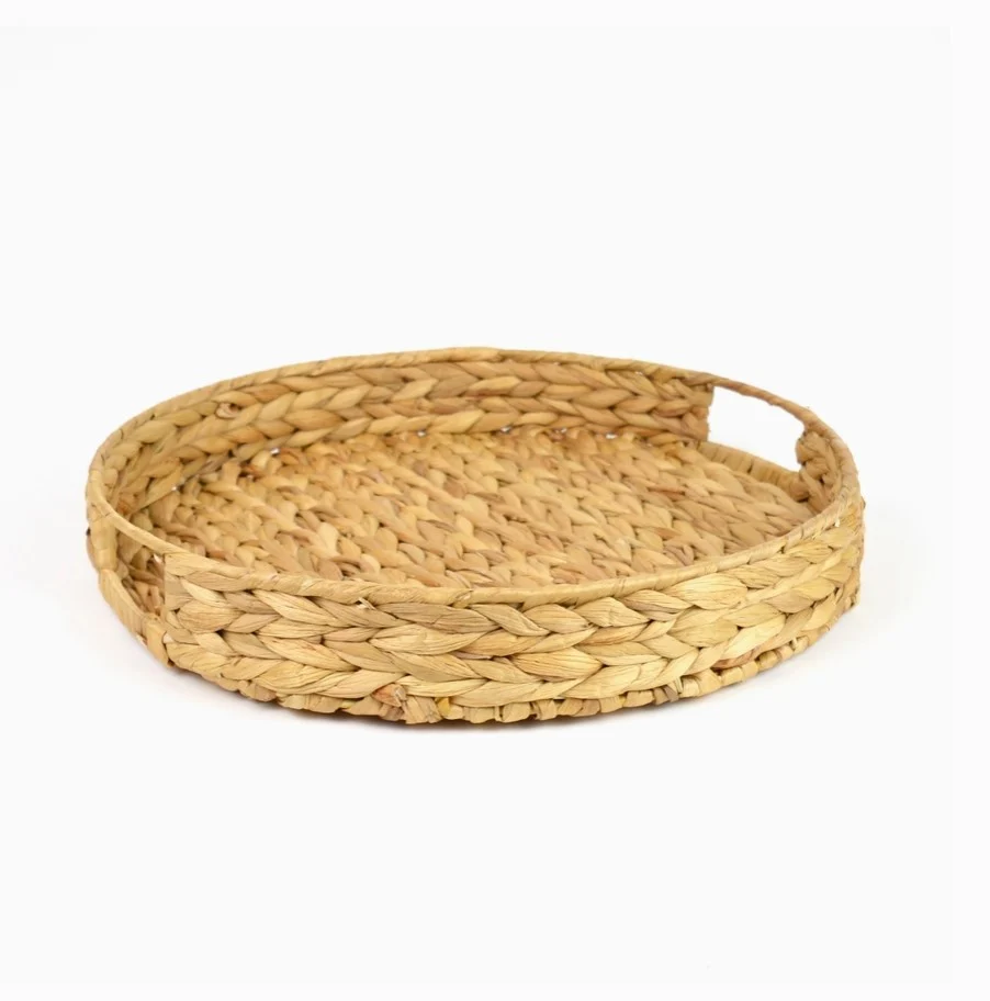 Minimalist 15 Natural Woven Round Tray Quality