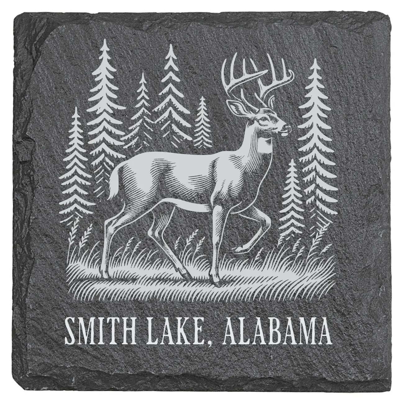 Efficient Smith Lake Deer – 4 Square Slate Coaster Smooth