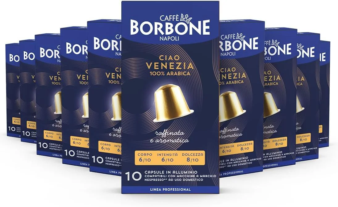 Expertly Made Caffè Borbone Ciao Venezia Aluminum Capsules Compatible with Nespresso Machines Medium Roast 100 Count Premium Material