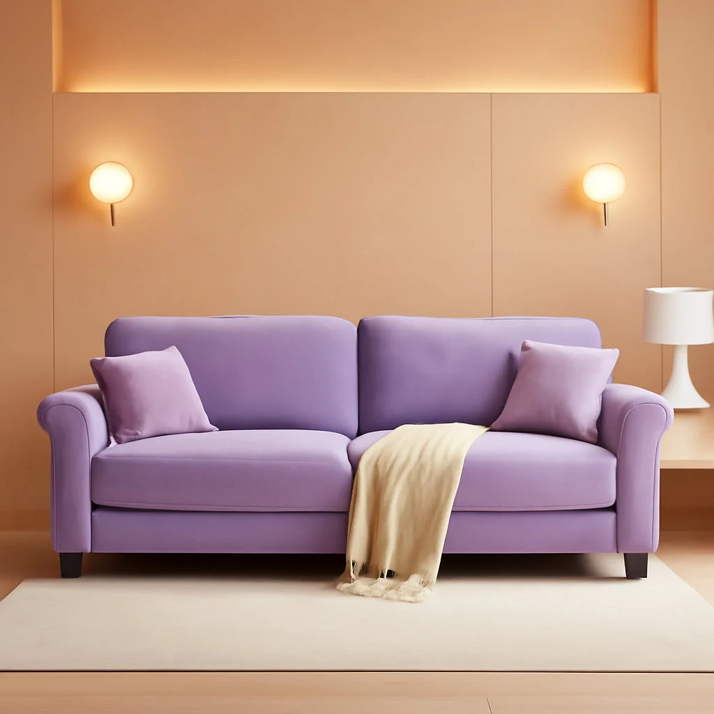 Powerful Deluxe Velvet 83 Inches Luxury Loveseat Purple Shade Casual