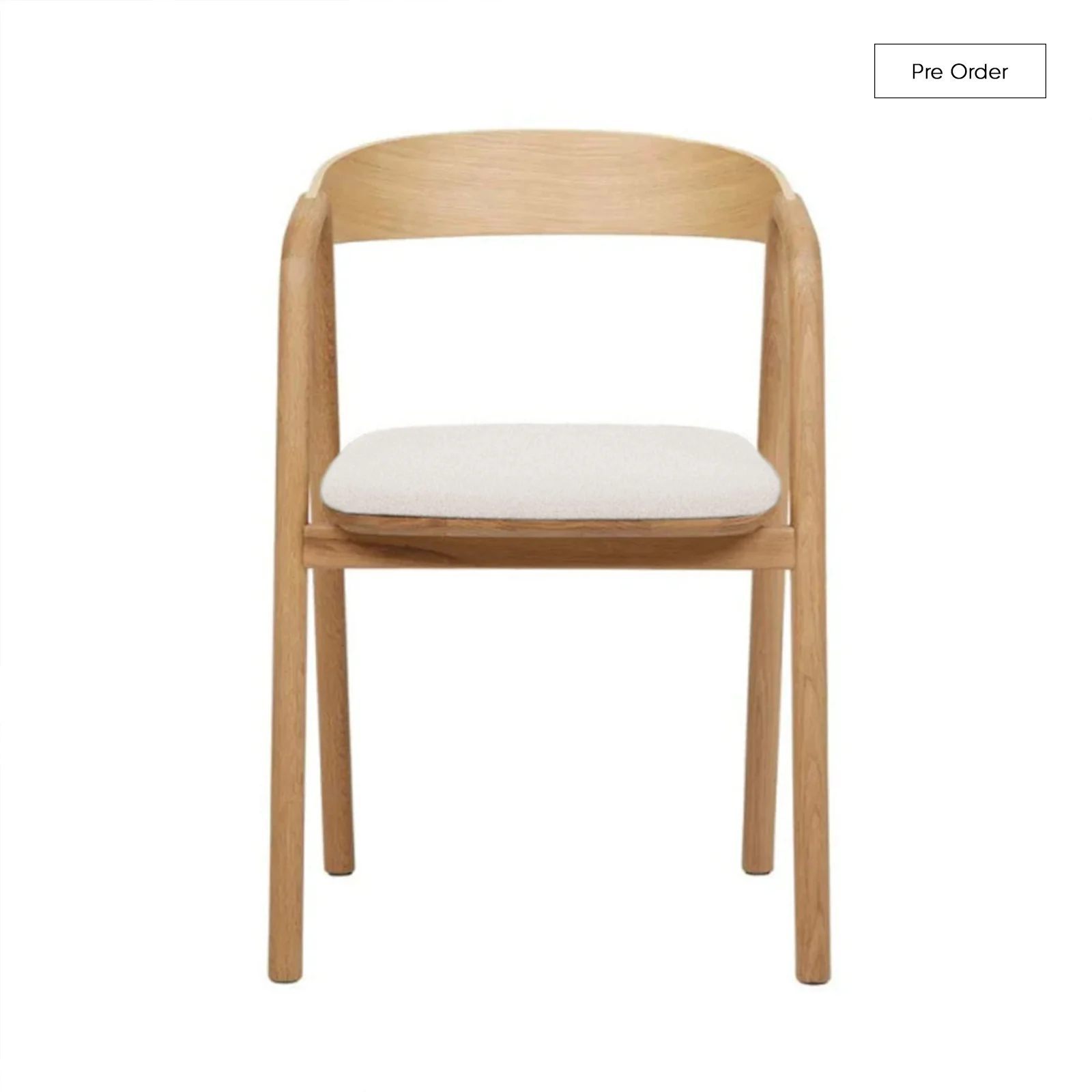 Elegant Inlay Dining Chair Oak – Bespoke Fabric Natural