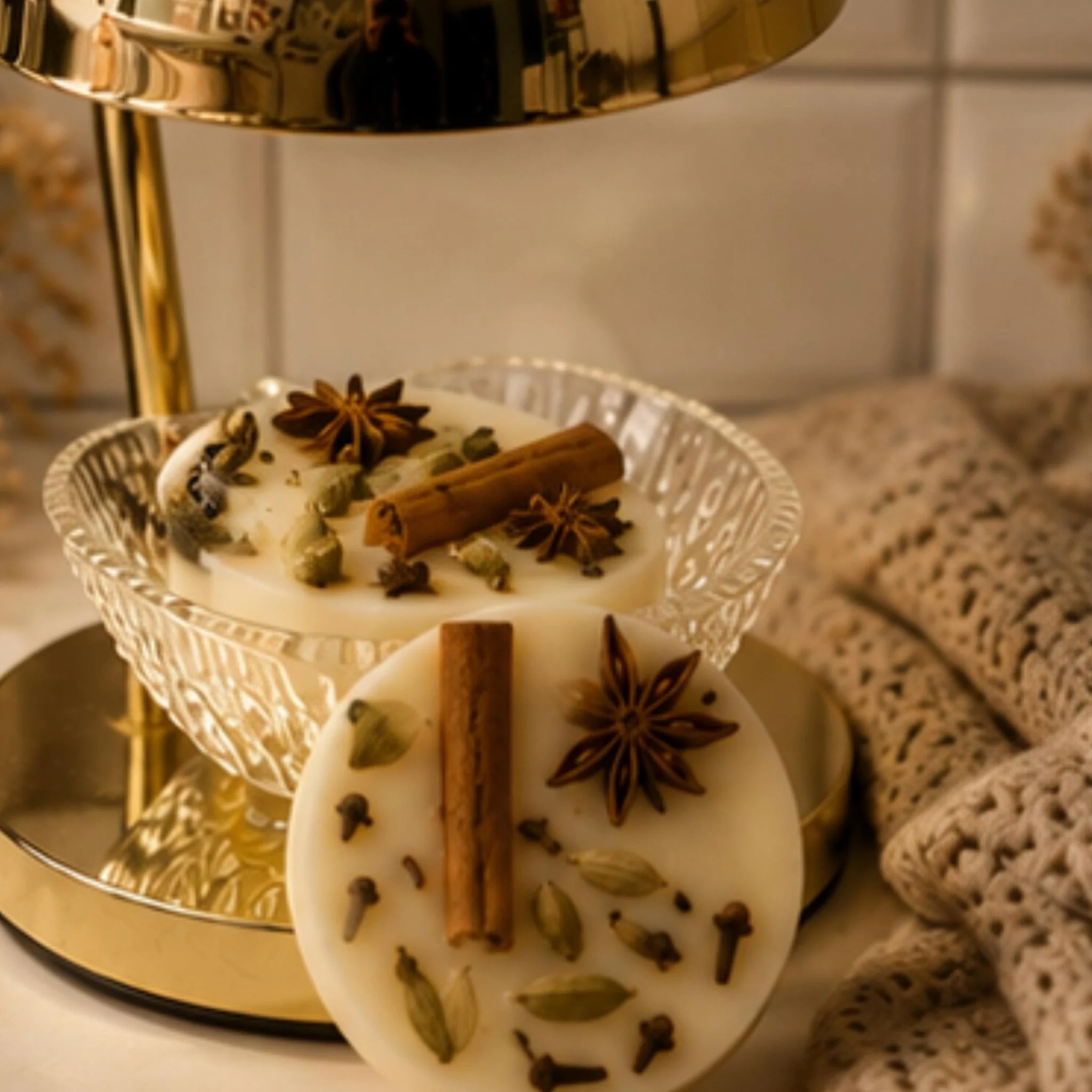 Breathable Vanilla Chai Wickless Candle Melt Soy Wax Tart Spiced Comfort Aroma Fine Crafted