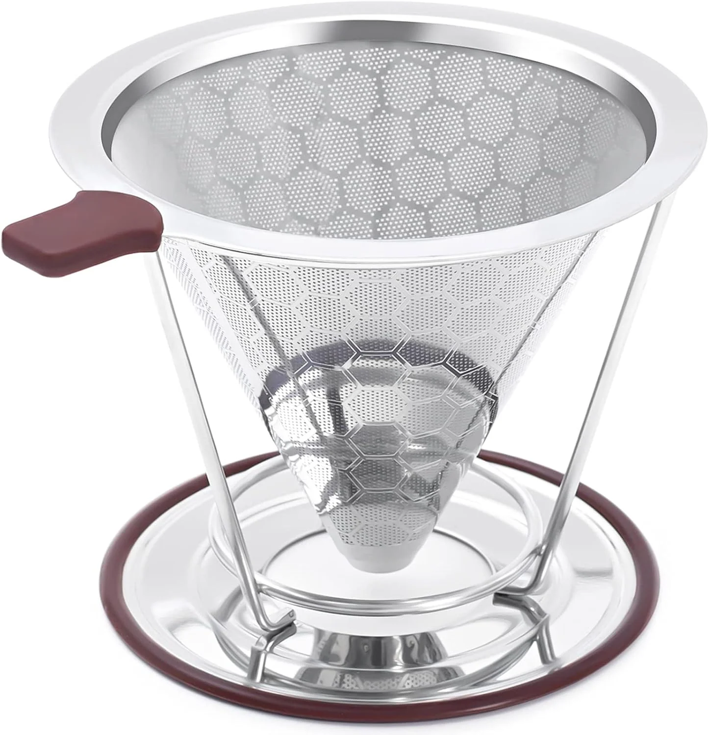 Certified Pour Over Coffee Dripper Misetto Stainless Steel Filter Easy to Clean Paperless pour over coffee maker Reusable Filter Genuine