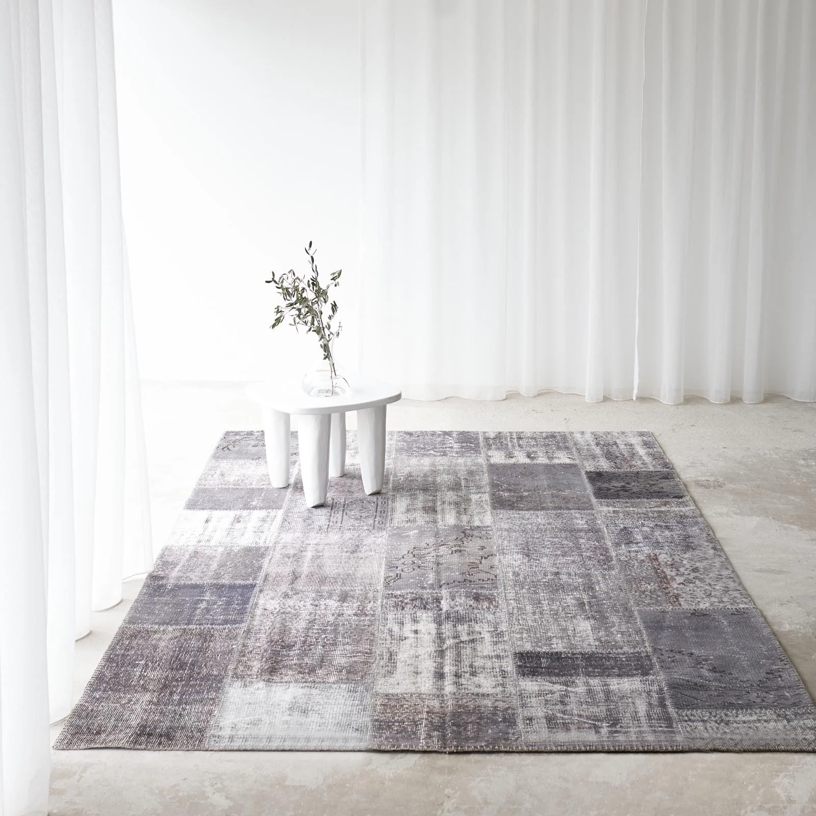 Secure Patchwork Rug Grey W205 x L305 cm Top-Quality