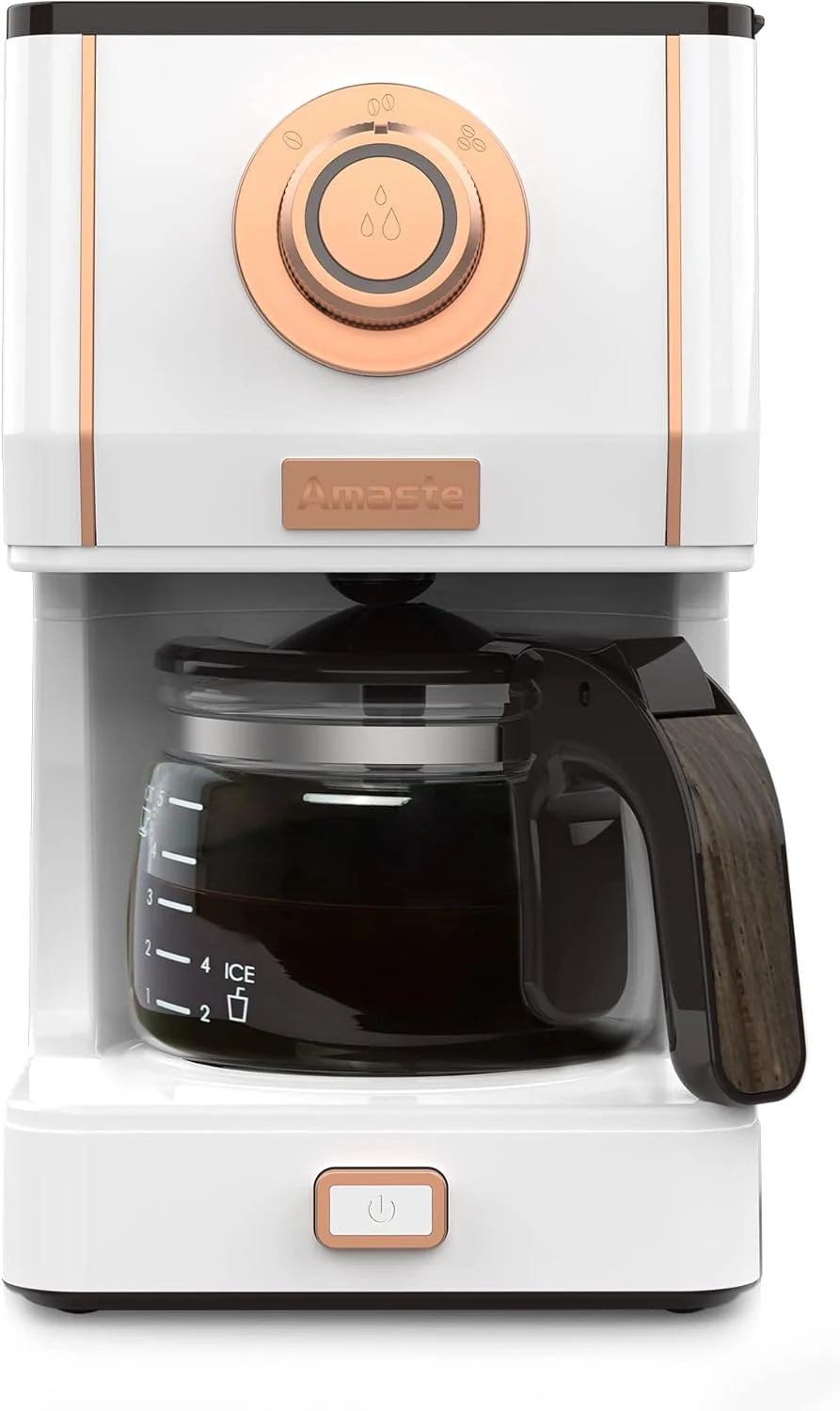 Authentic Amaste Retro Style Coffee Machine with 25 Oz Glass Coffee Pot Reusable Coffee Filter Three Brewing Modes 30minute-warm-keeping First-Class