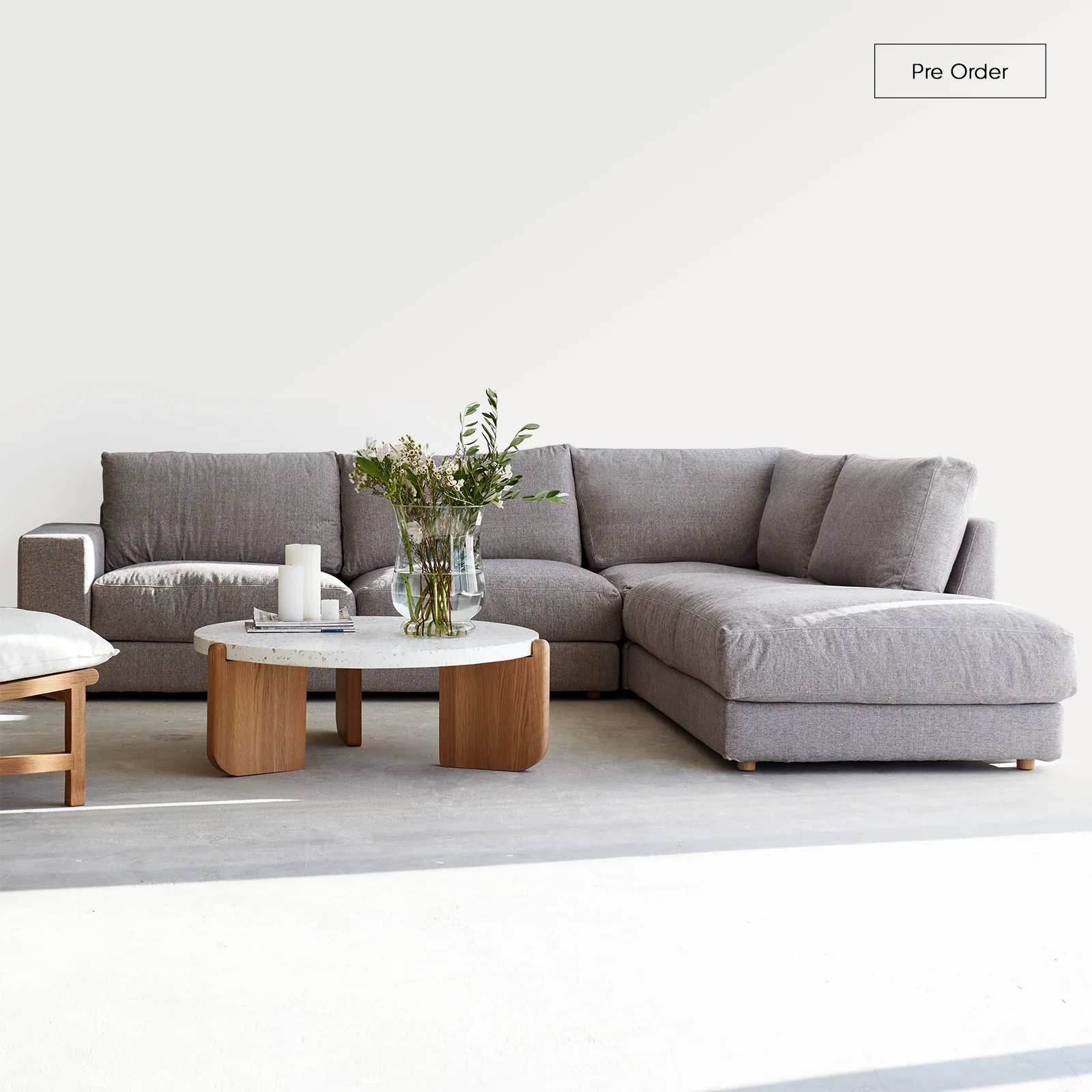 Secure Hansen L Shape Sofa Bespoke Fabric Leather 299cm Top-Quality