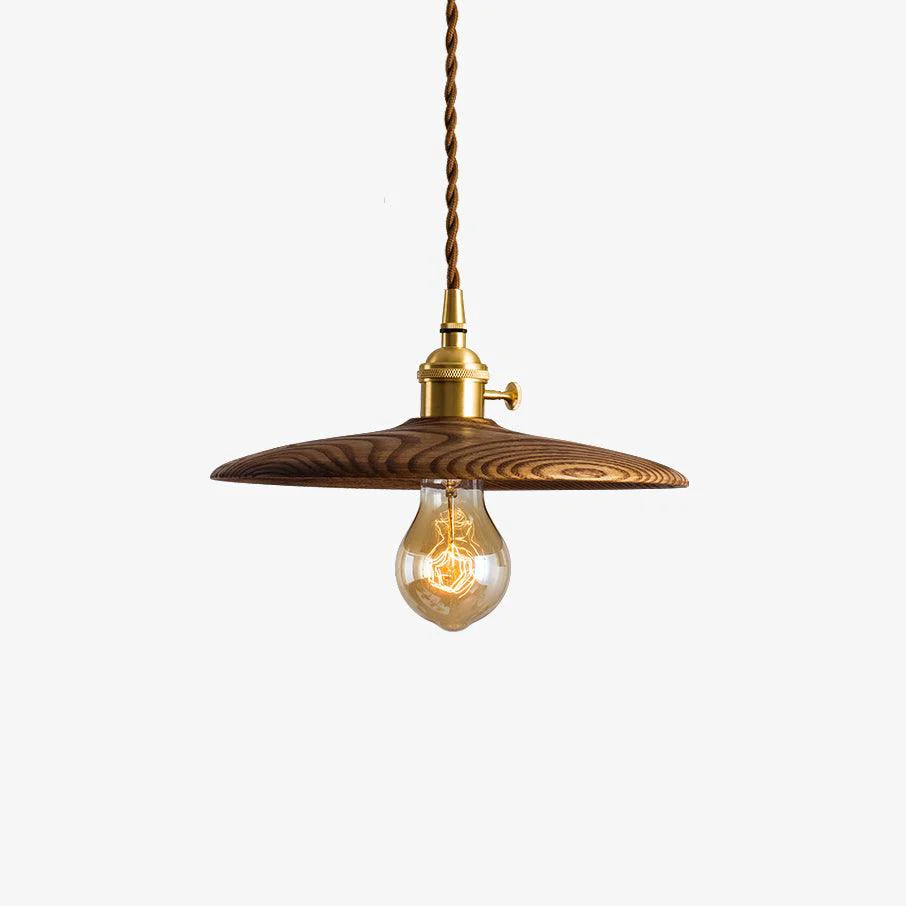 Easy-to-Use Walnut Conical Pendant Light Genuine