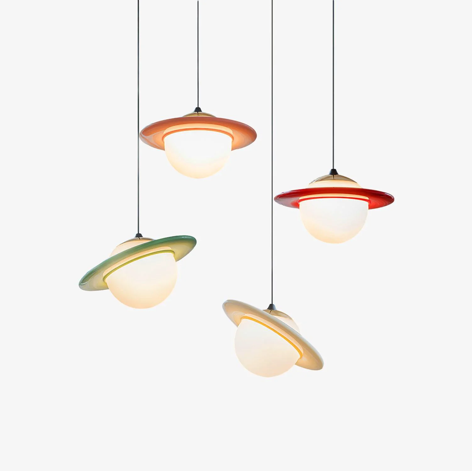 Crafted Saturn Planet Pendant Lamp Modern
