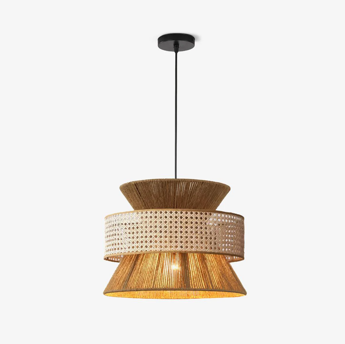 Contemporary Rattan Bamboo Pendant Lamp Environmentally Friendly