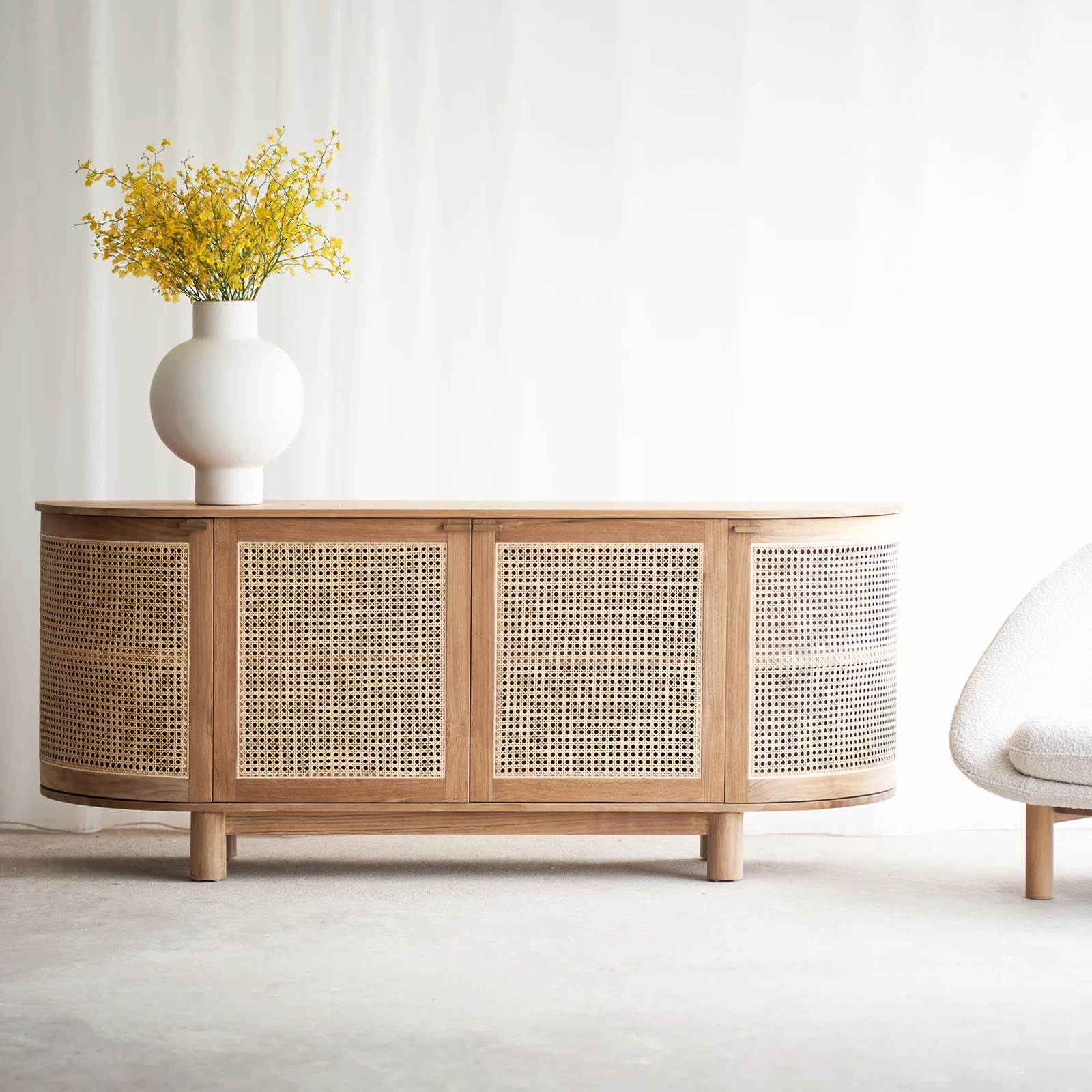 Sophisticated Luna Rattan Sideboard Teak – Natural 200cm Quality