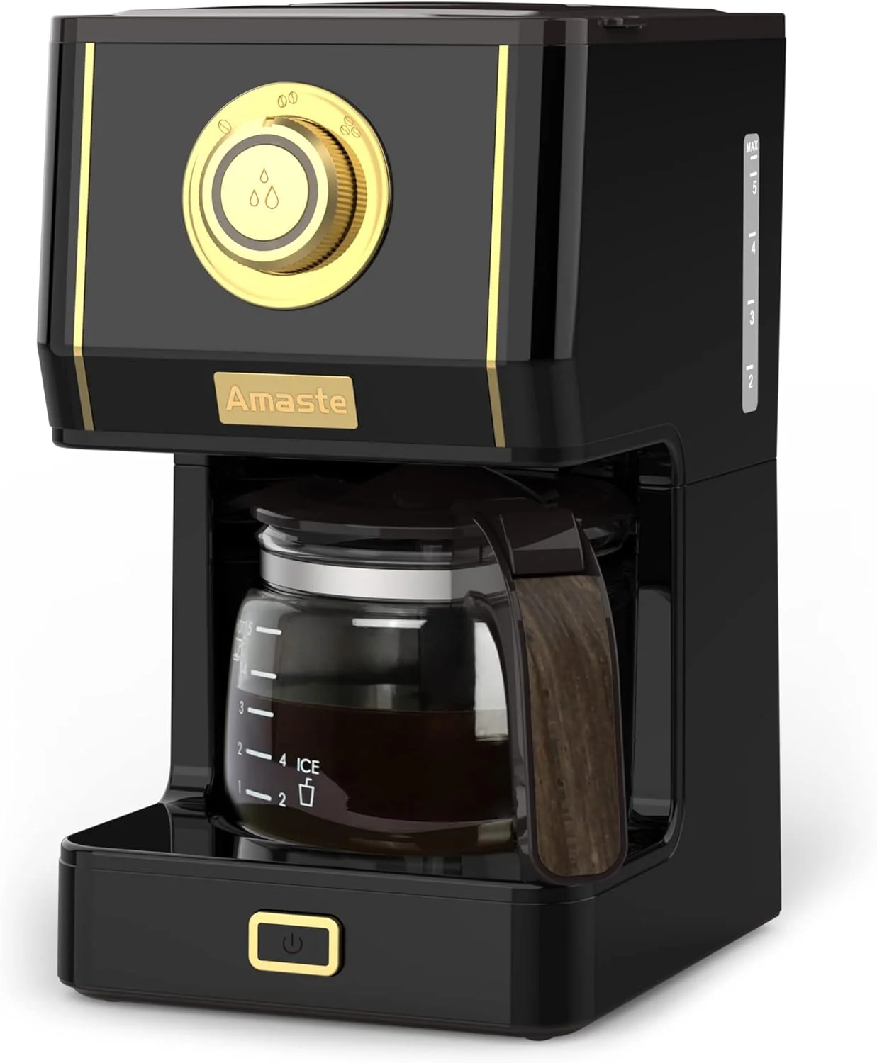 Carefully Designed Amaste Coffee Maker 25 Oz Drip Retro Style Coffee Machine with Glass Coffee Pot with Reusable Coffee Filter Three Brewing Modes Smooth