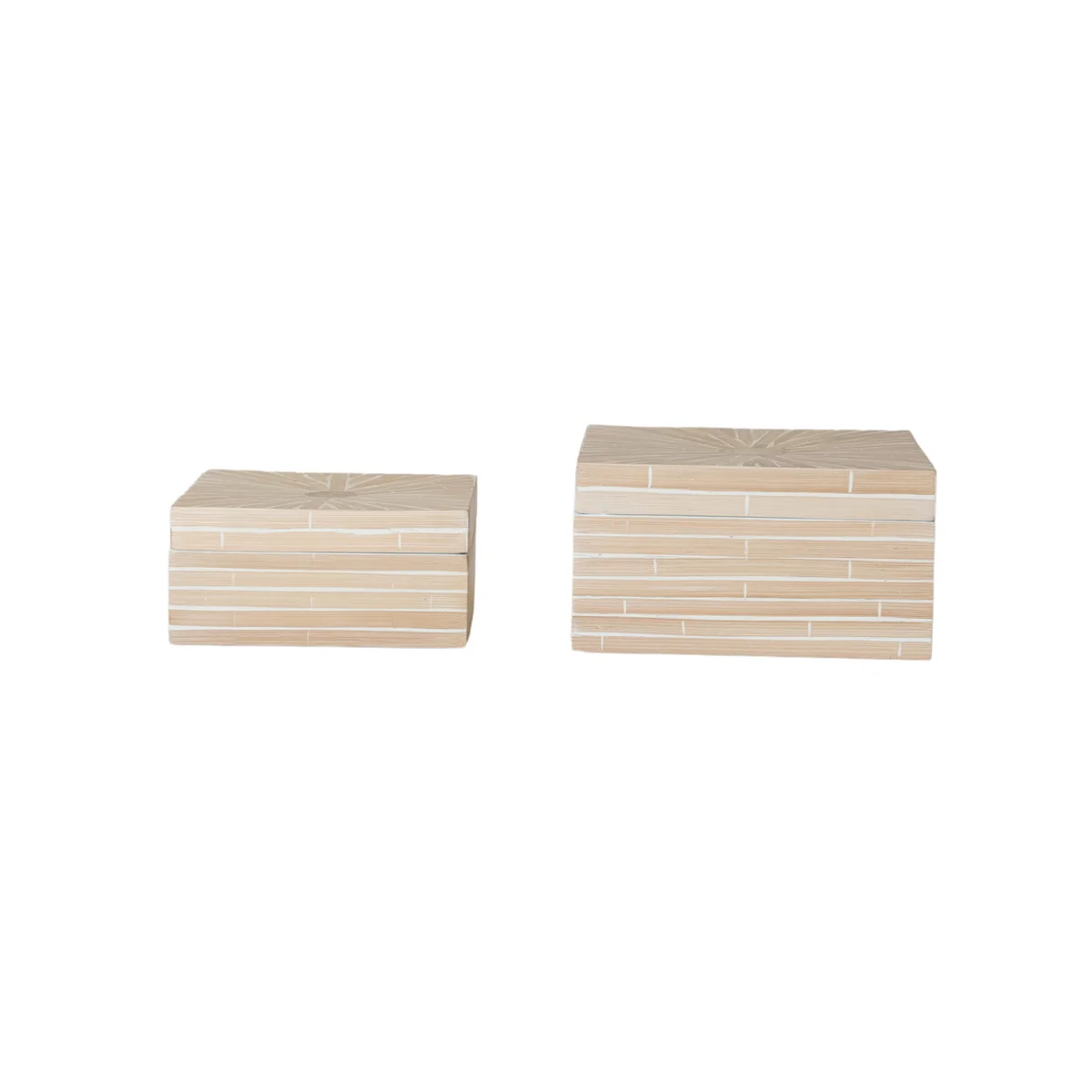 Sophisticated Bamboo Nesting Boxes with Inlay Pattern Natural Fast