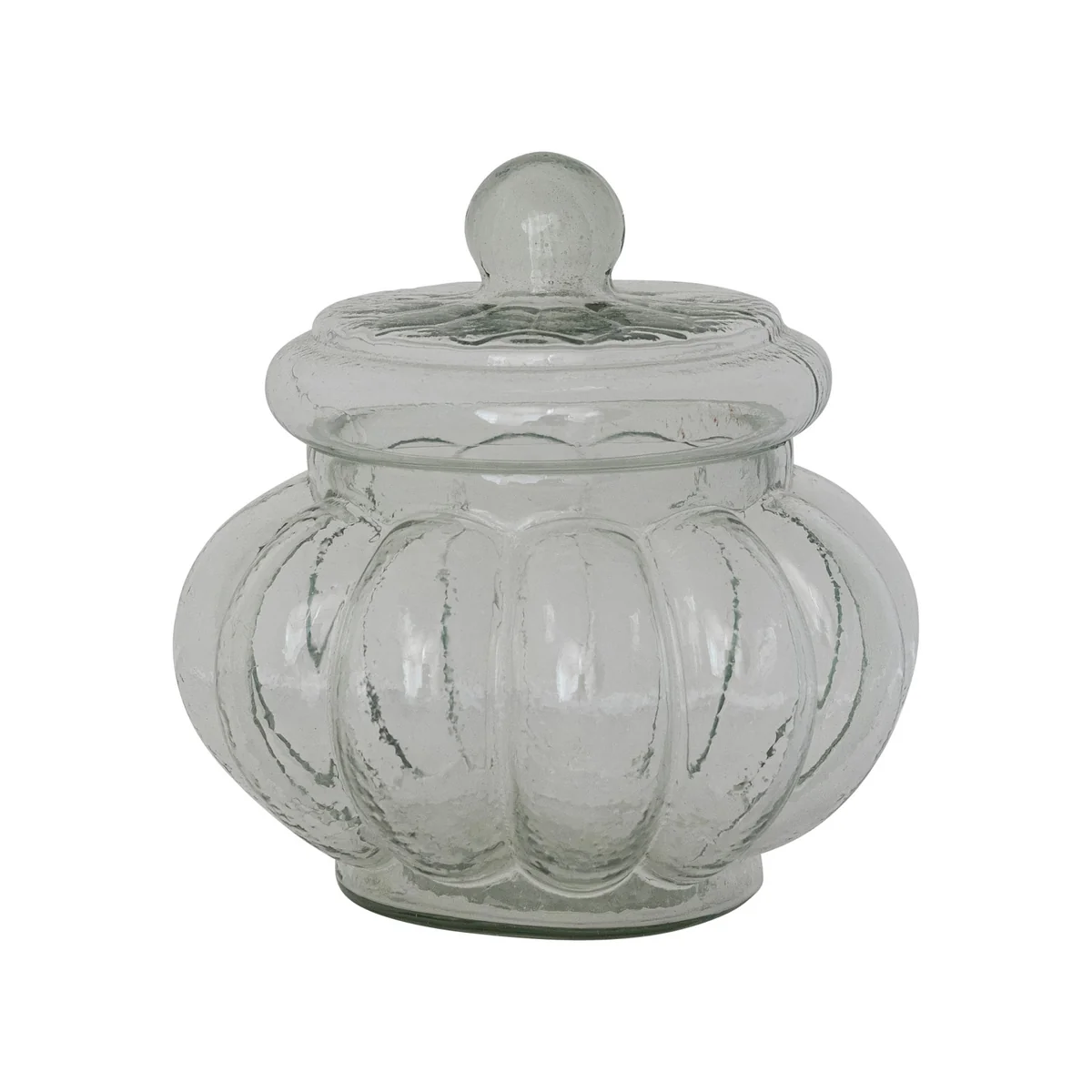Authentic 3 Cup Ribbed Glass Jar with Lid Next-Generation