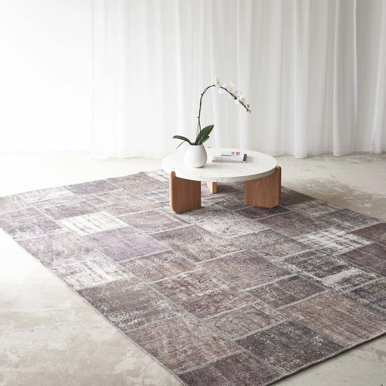 Authentic Patchwork Rug Porpoise W245 x L346 cm Contemporary