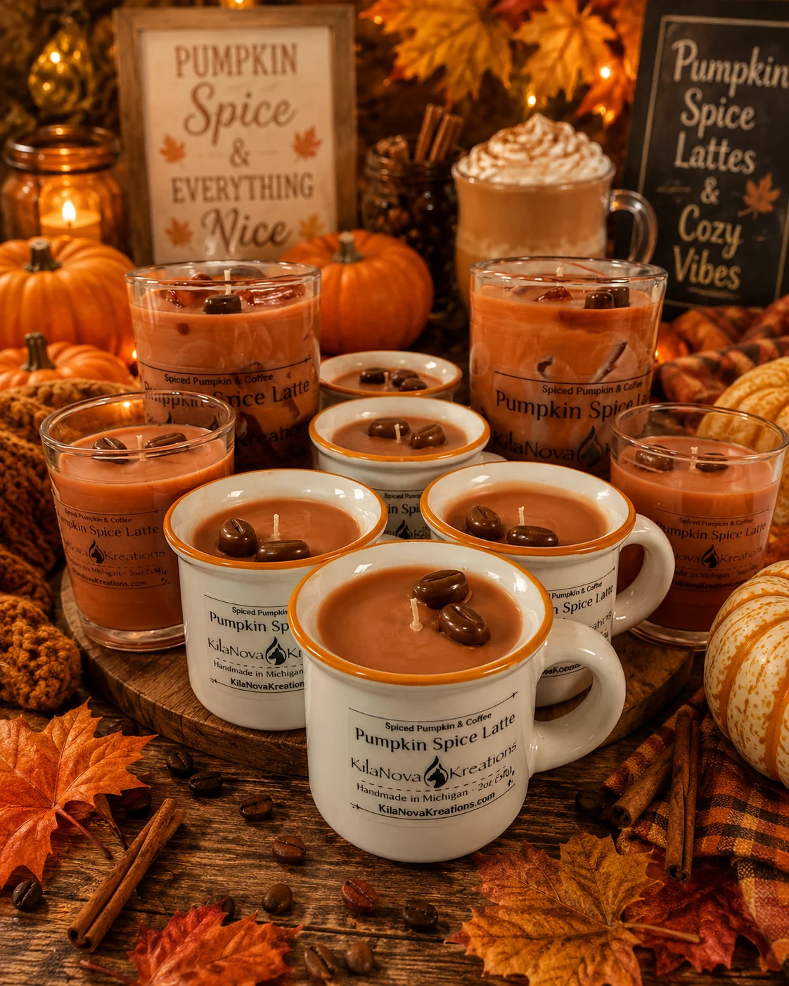 High-Quality Pumpkin Spice Latte Candles Versatile