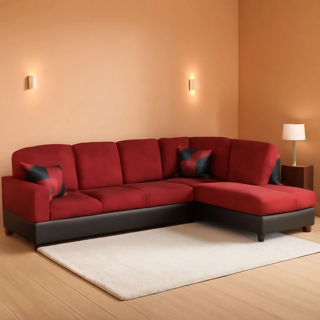 Top-Quality 2 Piece Sectional Sofa Set L Shape Microfiber With Chaise Red Right Ha Original