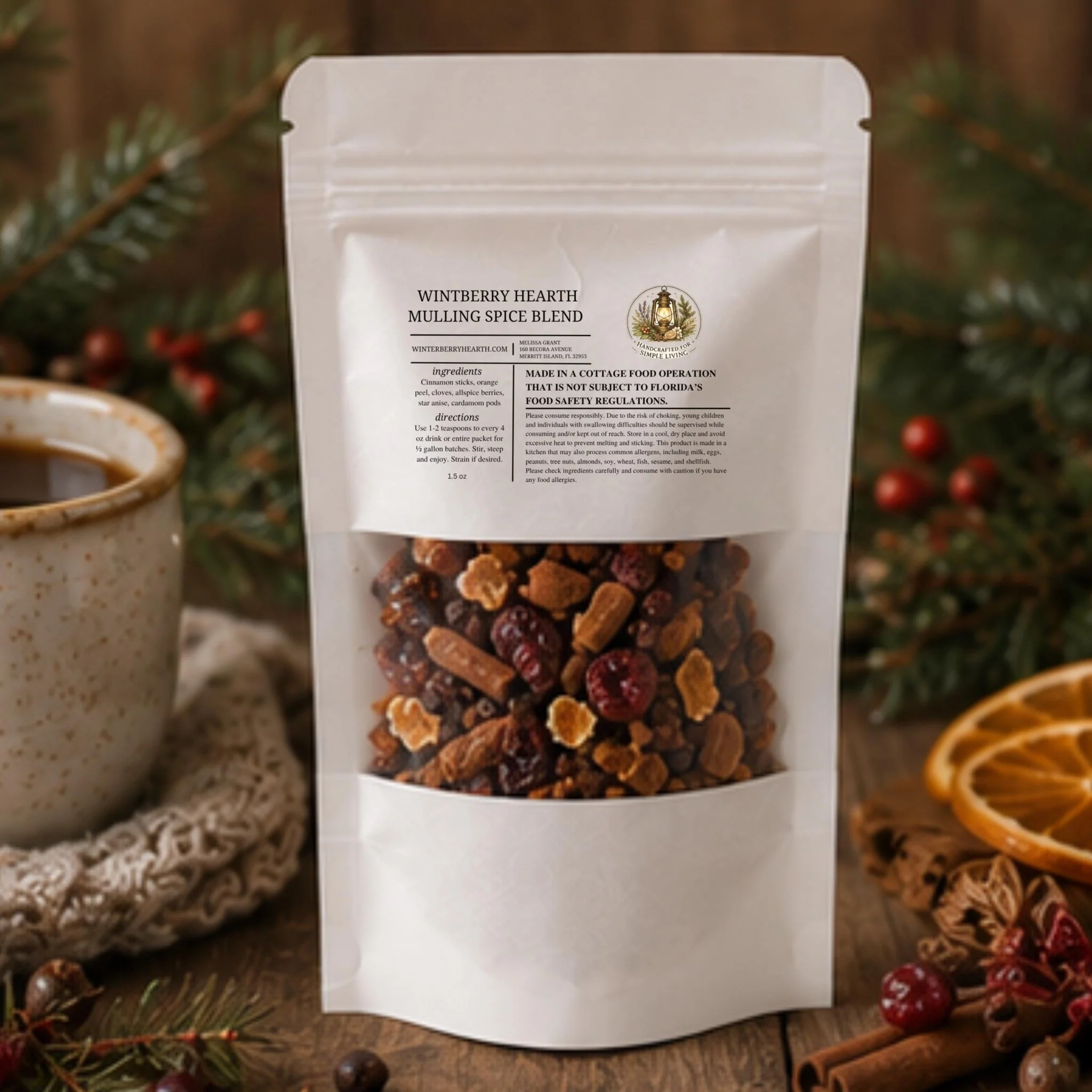 Artisan Mulling Spice Mulled Wine and Tea Infusion Apple Cider Seasoning Kit Breathable