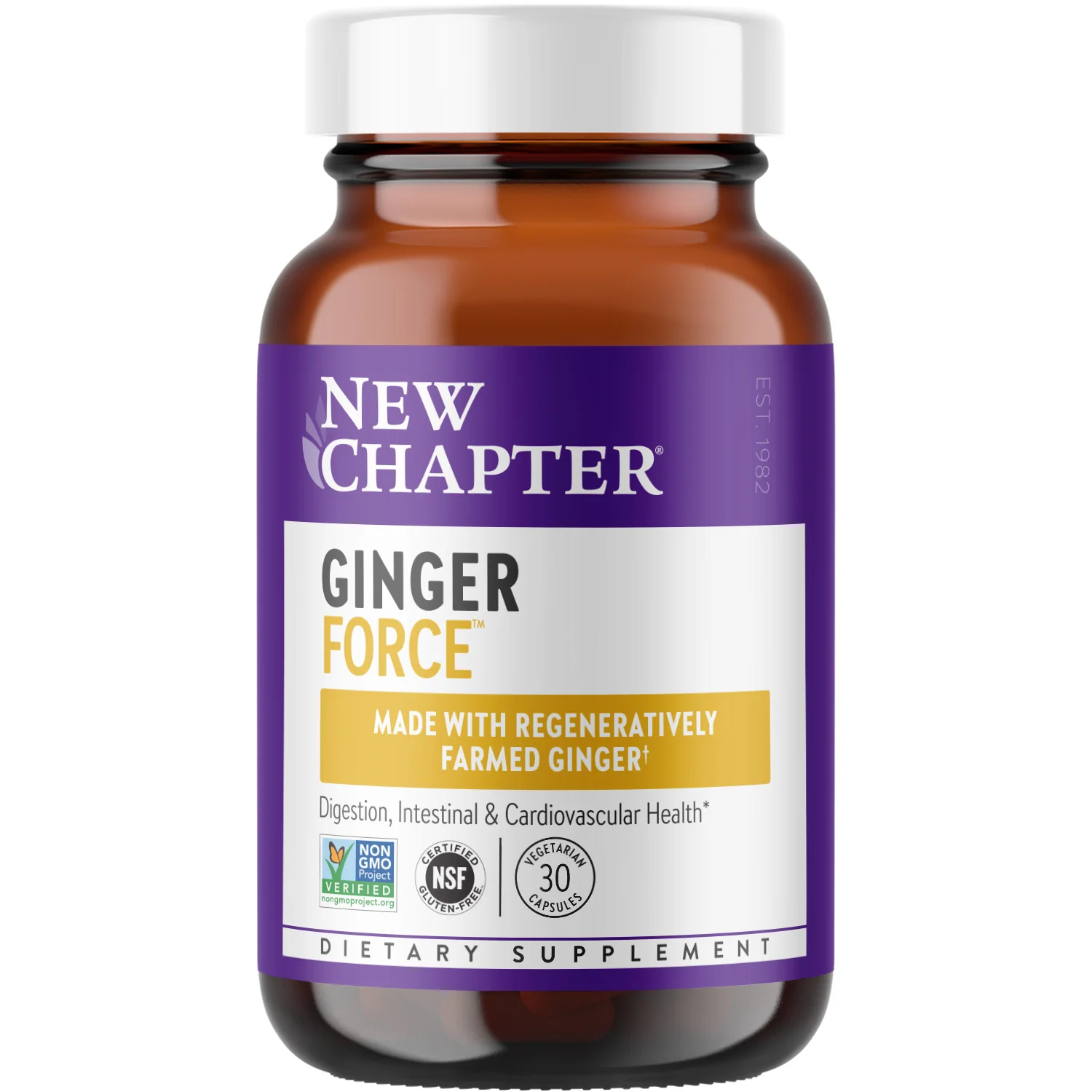 Proven New Chapter Ginger Force™ Digestion Intestinal Cardiovascular Health First-Class