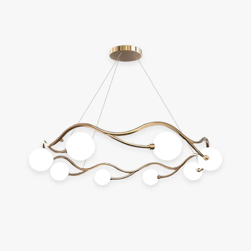 Clean Valentina Modern Designe Wave Metal Glass Pendant Light White Gold Optimized