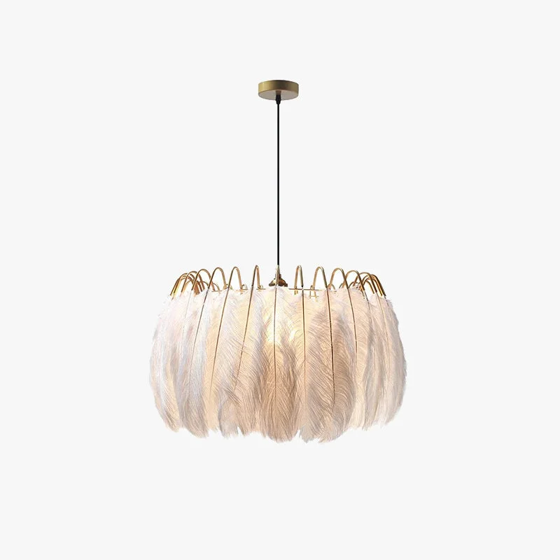 Carefully Designed O’Moore Elegant Feather Pendant Light Black White Bedroom Living Room Healthy