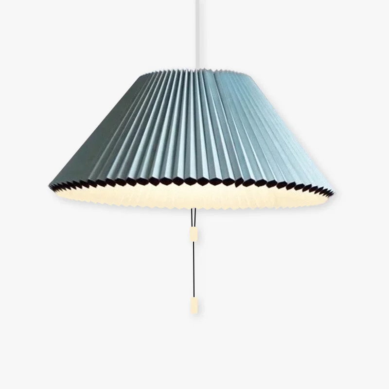 Sustainable Morandi Modern Verstellbare Stofffalten Pendelleuchte Braun Weiß Blau Authentic