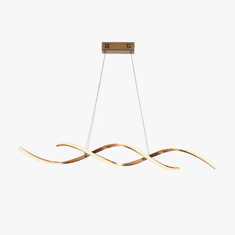 High-Grade Modern Wavy Metal Acrylic Pendant Light Chrome Gold Fine Crafted