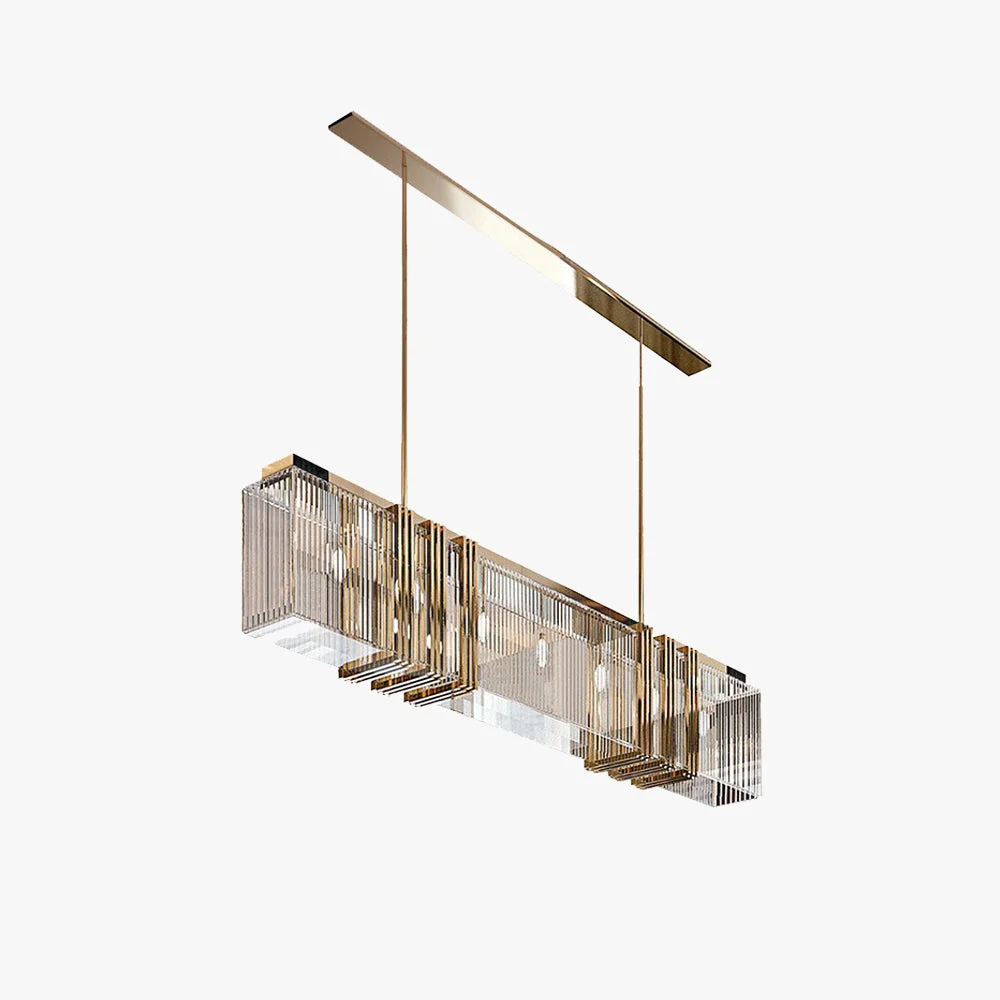 Official Kajetan Metal Chandelier Pendant Light Luxury Rectangular Gold Living Room Premium Material