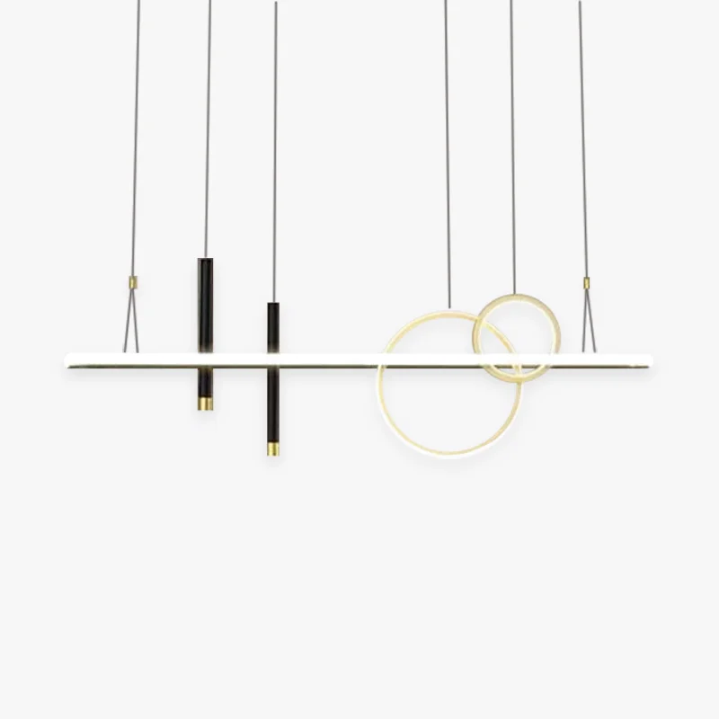 Reliable Madina Modern Ring Metal Acrylic Pendant Light Black Gold Organic
